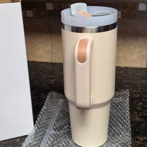 40 oz Insulated Tumbler with Handle & Straw | Stanley-Style | BPA Free